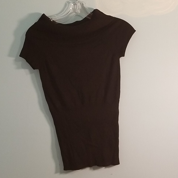 Suzy Shier black short sleeved ribbed turtleneck large NWT - Picture 2 of 4